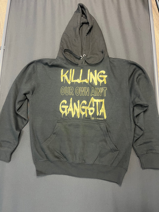 Black Hoodie Gold Letters