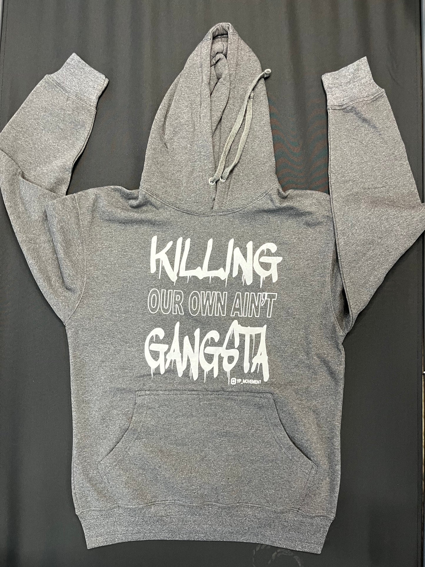 Gray Hoodie White Letters