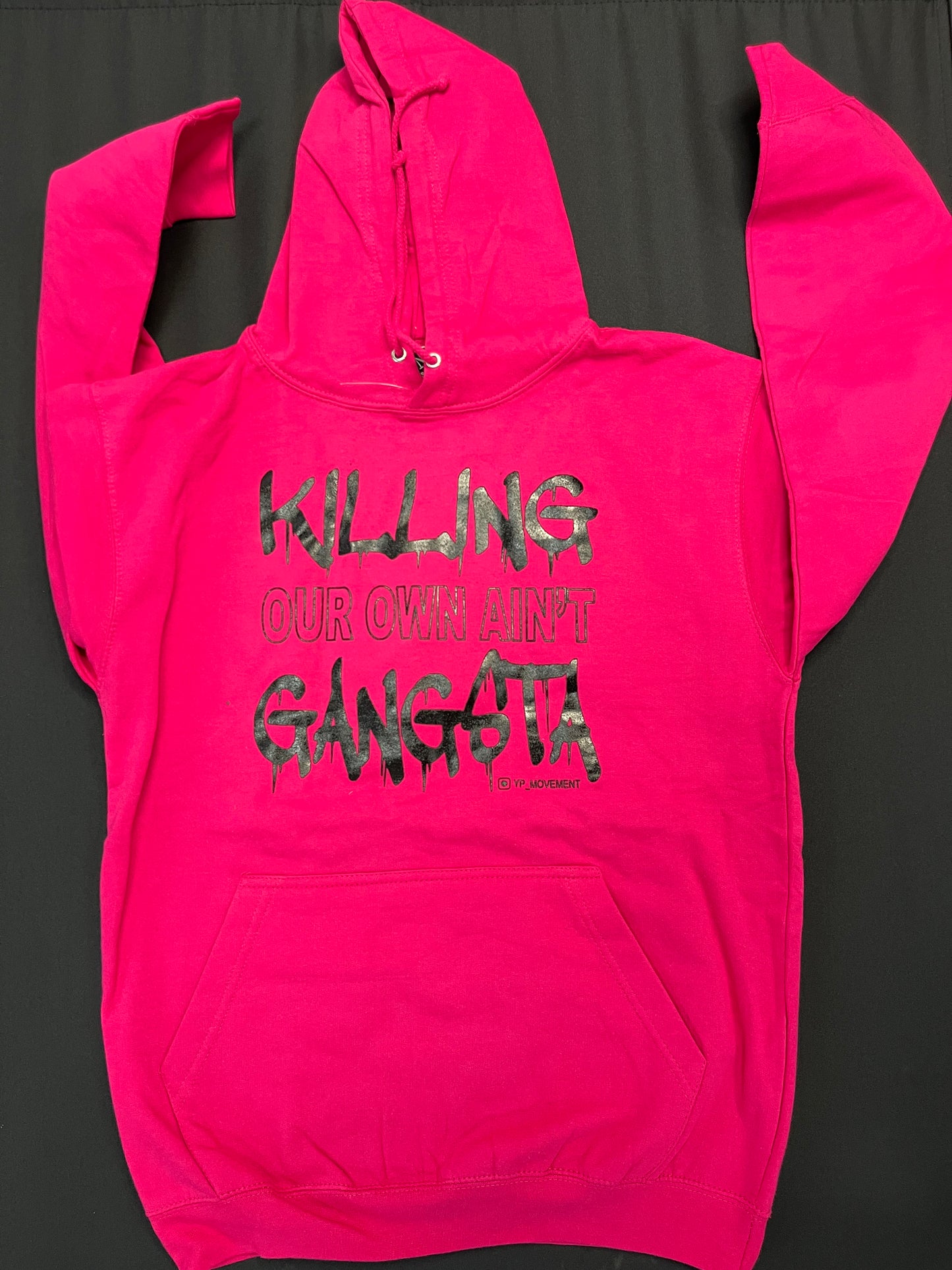 Pink Hoodie Black Letters