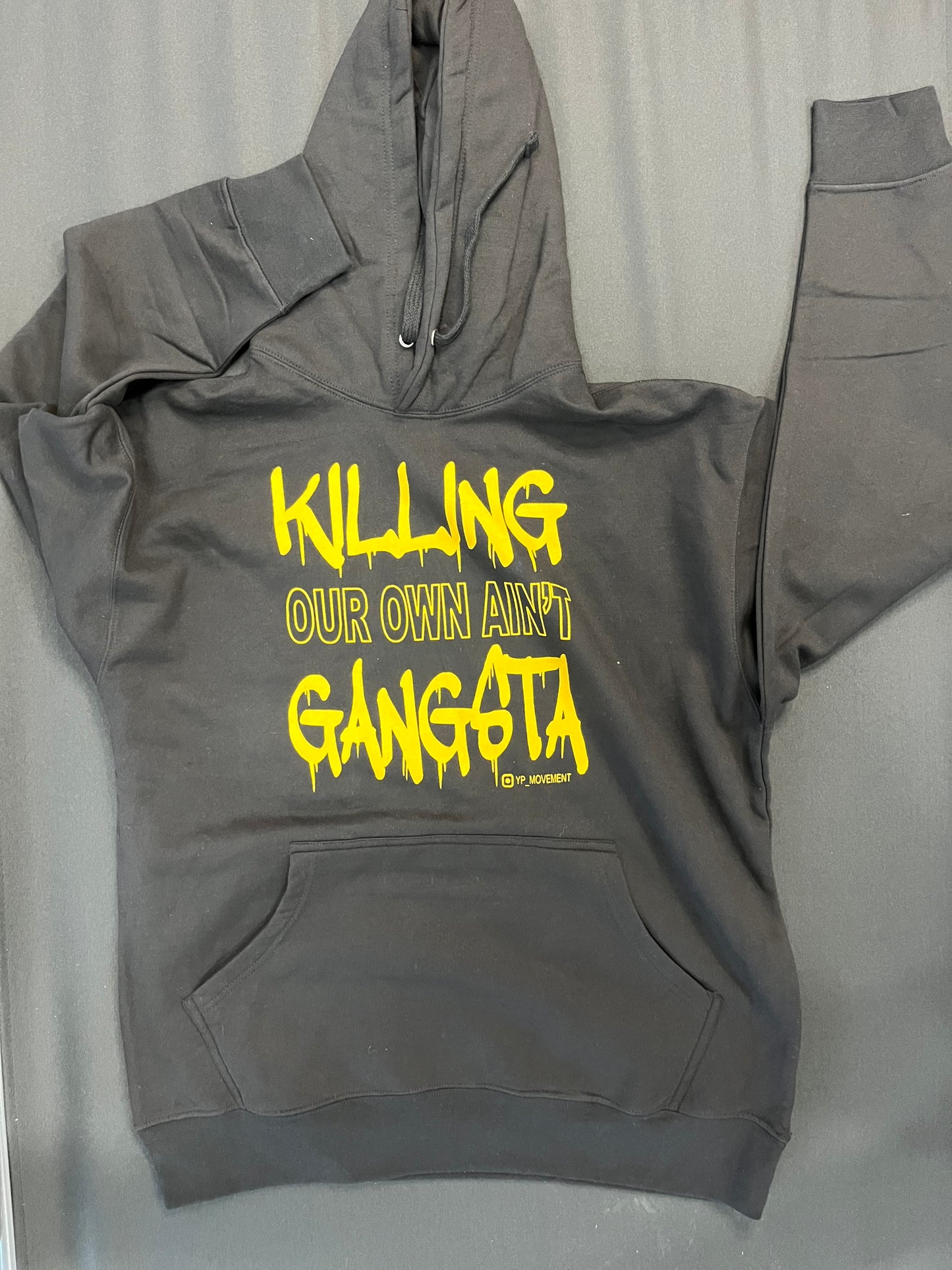 Black Hoodie Yellow Letters