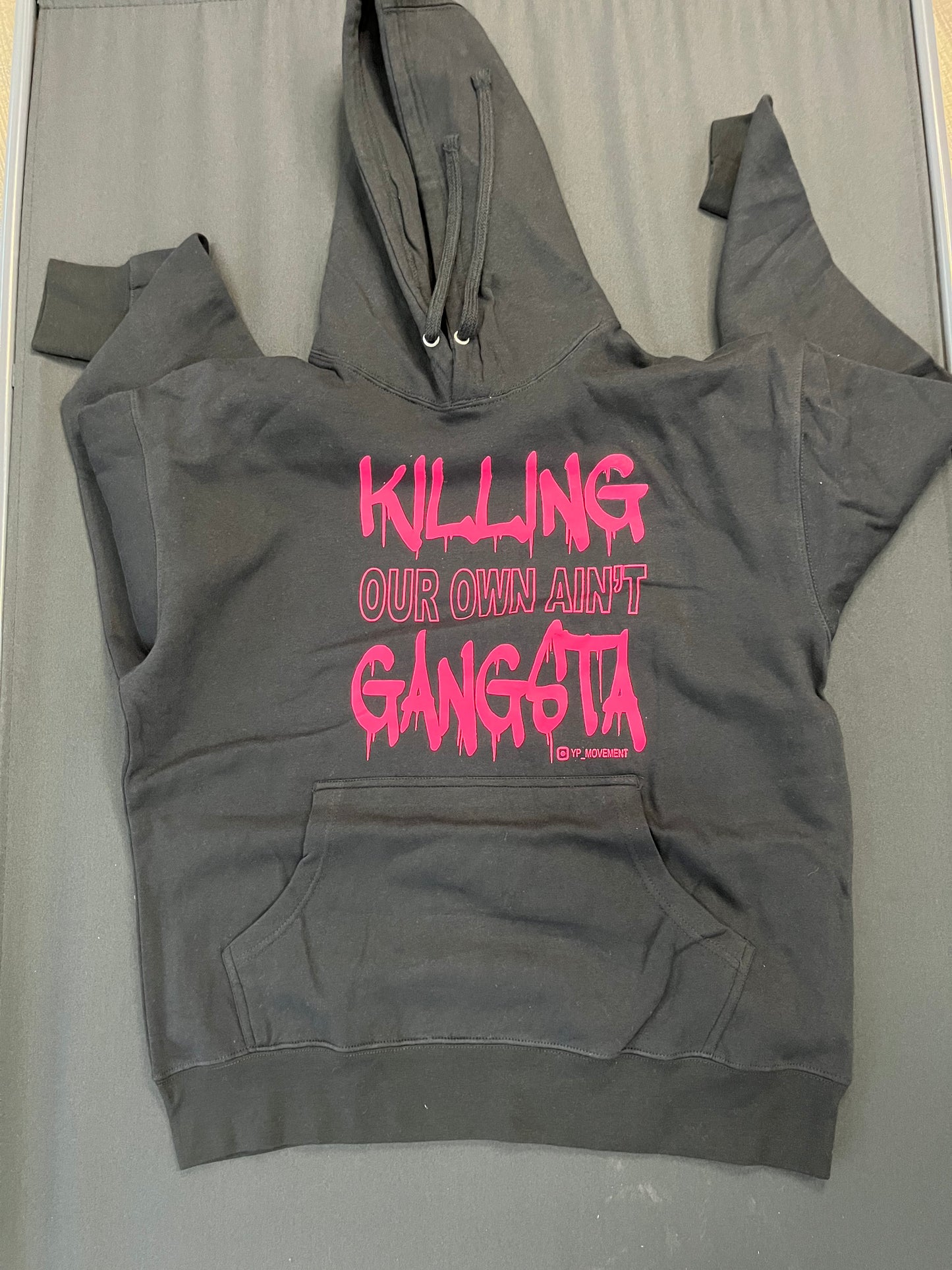 Black Hoodie Pink Letters