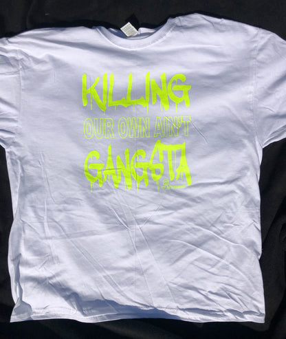 White Shirt Lime Green (Slime Green) Letters